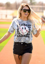 Load image into Gallery viewer, Baseball Smiley Tie Dye Tee
